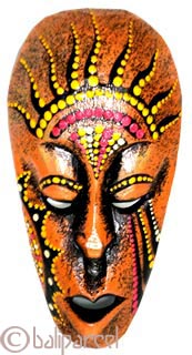 Tribal Lombok Aboriginal Dot Art Mask.This Mask Is Hand Carved From Albesia Wood. 
