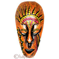 Tribal Lombok Aboriginal Dot Art Mask.This Mask Is Hand Carved From Albesia Wood. 