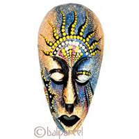 Tribal Lombok Aboriginal Dot Art Mask.This Mask Is Hand Carved From Albesia Wood. 