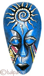 Tribal Lombok Aboriginal Dot Art Mask.This Mask Is Hand Carved From Albesia Wood. 