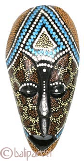 Tribal Lombok Aboriginal Dot Art Mask.This Mask Is Hand Carved From Albesia Wood. 