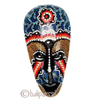 Tribal Lombok Aboriginal Dot Art Mask.This Mask Is Hand Carved From Albesia Wood. 
