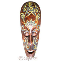Tribal Lombok Aboriginal Dot Art Mask.This Mask Is Hand Carved From Albesia Wood. 