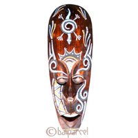 Tribal Lombok Aboriginal Dot Art Mask.This Mask Is Hand Carved From Albesia Wood. 