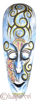 Tribal Lombok Aboriginal Dot Art Mask.This Mask Is Hand Carved From Albesia Wood. 