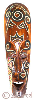 Tribal Lombok Aboriginal Dot Art Mask.This Mask Is Hand Carved From Albesia Wood. 