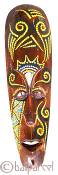Tribal Lombok Aboriginal Dot Art Mask.This Mask Is Hand Carved From Albesia Wood. 