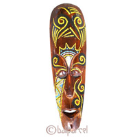Tribal Lombok Aboriginal Dot Art Mask.This Mask Is Hand Carved From Albesia Wood. 