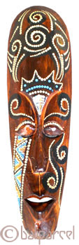 Tribal Lombok Aboriginal Dot Art Mask.This Mask Is Hand Carved From Albesia Wood. 