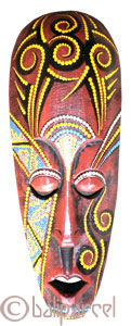 Tribal Lombok Aboriginal Dot Art Mask.This Mask Is Hand Carved From Albesia Wood. 