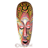 Tribal Lombok Aboriginal Dot Art Mask.This Mask Is Hand Carved From Albesia Wood. 