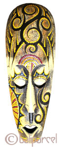 Tribal Lombok Aboriginal Dot Art Mask.This Mask Is Hand Carved From Albesia Wood. 