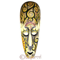 Tribal Lombok Aboriginal Dot Art Mask.This Mask Is Hand Carved From Albesia Wood. 