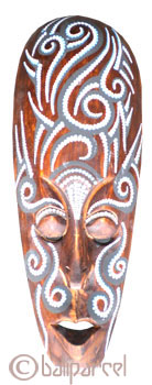 Tribal Lombok Aboriginal Dot Art Mask.This Mask Is Hand Carved From Albesia Wood. 