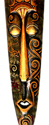 Tribal Lombok Aboriginal Dot Art Mask.This Mask Is Hand Carved From Albesia Wood. 