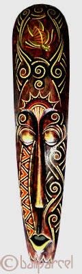Tribal Lombok Aboriginal Dot Art Mask.This Mask Is Hand Carved From Albesia Wood. 