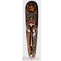 Tribal Lombok Aboriginal Dot Art Mask.This Mask Is Hand Carved From Albesia Wood. 