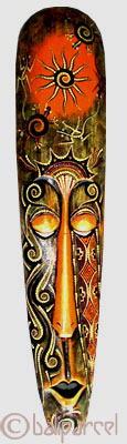 Tribal Lombok Aboriginal Dot Art Mask.This Mask Is Hand Carved From Albesia Wood. 