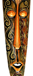 Tribal Lombok Aboriginal Dot Art Mask.This Mask Is Hand Carved From Albesia Wood. 