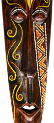 Tribal Lombok Aboriginal Dot Art Mask.This Mask Is Hand Carved From Albesia Wood. 