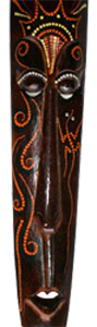 Tribal Lombok Aboriginal Dot Art Mask.This Mask Is Hand Carved From Albesia Wood. 