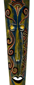 Tribal Lombok Aboriginal Dot Art Mask.This Mask Is Hand Carved From Albesia Wood. 