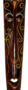 Tribal Lombok Aboriginal Dot Art Mask.This Mask Is Hand Carved From Albesia Wood. 