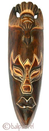 Tribal African Style Painted Mask.This Mask Is Hand Carved From Albesia Wood. 