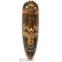 Tribal African Style Painted Mask.This Mask Is Hand Carved From Albesia Wood. 