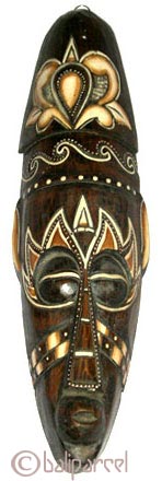 Tribal African Style Painted Mask.This Mask Is Hand Carved From Albesia Wood. 