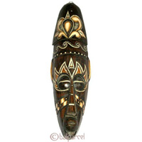 Tribal African Style Painted Mask.This Mask Is Hand Carved From Albesia Wood. 