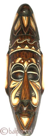 Tribal African Style Painted Mask.This Mask Is Hand Carved From Albesia Wood. 