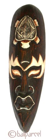 Tribal African Style Painted Mask.This Mask Is Hand Carved From Albesia Wood. 
