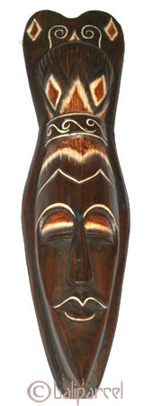 Tribal African Style Painted Mask.This Mask Is Hand Carved From Albesia Wood. 