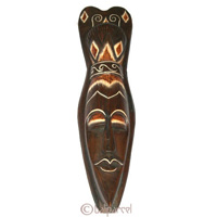 Tribal African Style Painted Mask.This Mask Is Hand Carved From Albesia Wood. 