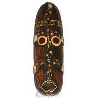 Tribal African Style Painted Mask.This Mask Is Hand Carved From Albesia Wood. 