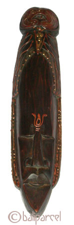 Tribal African Style Painted Mask.This Mask Is Hand Carved From Albesia Wood. 