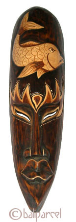 Tribal African Style Painted Mask.This Mask Is Hand Carved From Albesia Wood. 