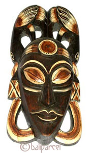 Tribal African Style Painted Mask.This Mask Is Hand Carved From Albesia Wood. 