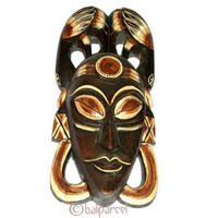 Tribal African Style Painted Mask.This Mask Is Hand Carved From Albesia Wood. 