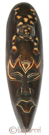 Tribal African Style Painted Mask.This Mask Is Hand Carved From Albesia Wood. 