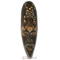 Tribal African Style Painted Mask.This Mask Is Hand Carved From Albesia Wood. 