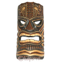 Tiki Style Natural Painted Mask.This Tiki Mask Is Hand Carved From Albesia Wood. 