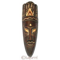 Tribal African Style Painted Mask.This Mask Is Hand Carved From Albesia Wood. 