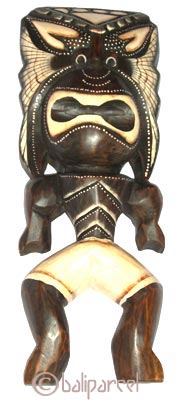 Tiki Style Natural Painted Mask.This Tiki Mask Is Hand Carved From Albesia Wood. 