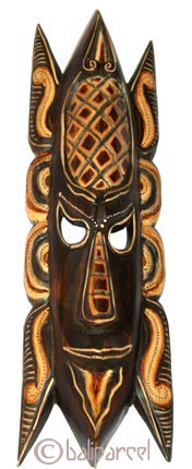 Tribal African Style Painted Mask.This Mask Is Hand Carved From Albesia Wood. 