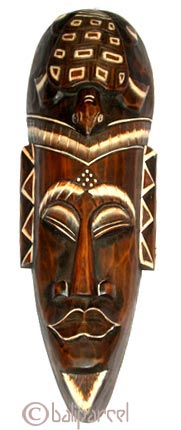 Tribal African Style Painted Mask.This Mask Is Hand Carved From Albesia Wood. 