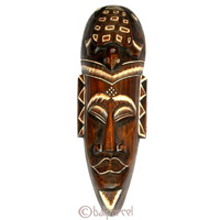 Tribal African Style Painted Mask.This Mask Is Hand Carved From Albesia Wood. 