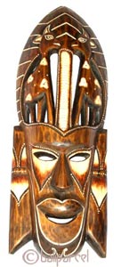 Tribal African Style Painted Mask.This Mask Is Hand Carved From Albesia Wood. 