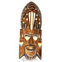 Tribal African Style Painted Mask.This Mask Is Hand Carved From Albesia Wood. 
